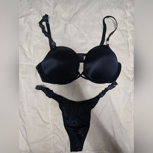 Victoria's Secret Navy Blue Bra and Panty Set
